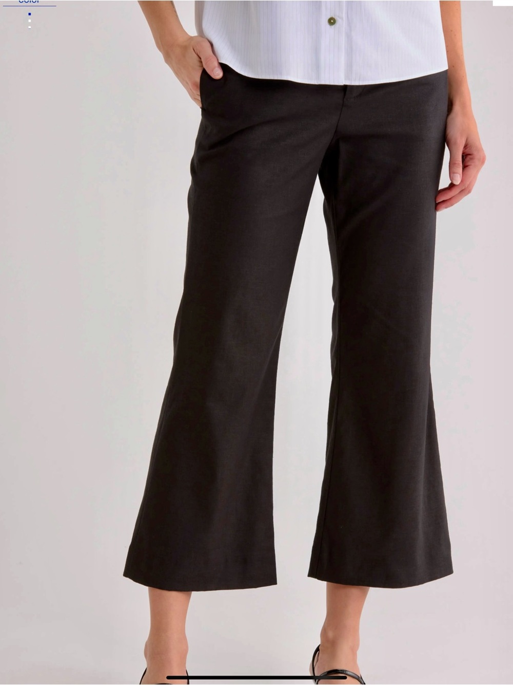 Vince Black Cropped Wide-Leg Ankle Pants
